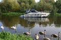 Motor boat on river Royalty Free Stock Photo