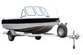 Motor boat on the trailer. Royalty Free Stock Photo