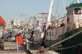 Motor boats for fishing moored at the port Royalty Free Stock Photo