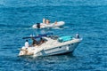 Motor Boats in the Mediterranean Sea - Gulf of La Spezia Liguria Italy Royalty Free Stock Photo