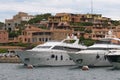 Motor boats in Porto Cervo, Sardinia, Italy Royalty Free Stock Photo