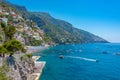 Motor boats at the Positano beach, Italy Royalty Free Stock Photo