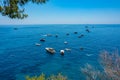Motor boats at the Positano beach, Italy Royalty Free Stock Photo