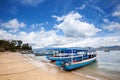 Motor boats to transport people on the Islands