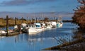 Motor Boats and Yachts in Marina Royalty Free Stock Photo