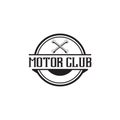 Motor club emblem logo design vector illustration template Royalty Free Stock Photo