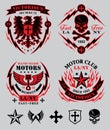 Motor club emblem set