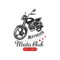 Motor club logo, premium quality 1979, design element for motor or biker club, motorcycle repair shop, print for