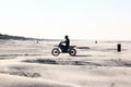 Motor crosser at beach of Ameland Island, Holland Royalty Free Stock Photo