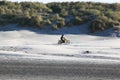 Motor crossing at beach of Ameland Island, Holland Royalty Free Stock Photo