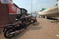 Motor cycle parked at Colaba Fishing Village, southern end of Mumbai