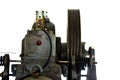 Motor driven with sling cable and wheel in control room Royalty Free Stock Photo