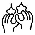 Motor fine touch icon outline vector. Game therapy