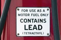 Motor Fuel Containing Lead Sign Royalty Free Stock Photo