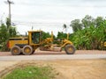 Motor Grader or Blade Grading is driving at construction site