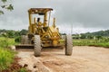 Motor Grader Blade Leveling Marl On Roadway