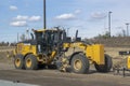 A Motor Grader 772 GP on a construction site Royalty Free Stock Photo