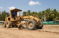 Motor grader working on road construction