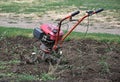 Motor hoe for gardening outdoor Royalty Free Stock Photo