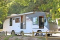 Motor home in a camp site Royalty Free Stock Photo