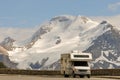 Motor home near glacier Royalty Free Stock Photo