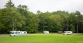 Motor homes at a quiet campground in the appalachians