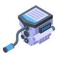 Motor hydrogen icon isometric vector. Vehicle bio creation