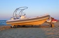 Motor lifeboat on the beach