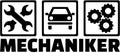 Motor mechanic icons with german job title