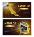 Motor Oil Realistic Banners