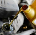 Motor oil replacement Royalty Free Stock Photo