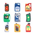 motor oil set cartoon vector illustration