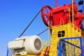motor on pumping unit under blue sky Royalty Free Stock Photo
