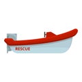 Motor rescue boat icon, cartoon style