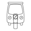 Motor rickshaw transport tricycle outline Royalty Free Stock Photo