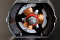 Motor Rotor inside which was disassembled from toy macro view Royalty Free Stock Photo