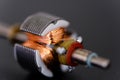 Motor Rotor inside which was disassembled from toy macro view Royalty Free Stock Photo