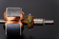 Motor Rotor inside which was disassembled from toy macro view Royalty Free Stock Photo