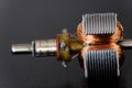 Motor Rotor inside which was disassembled from toy macro view Royalty Free Stock Photo