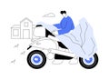 Motor scooter cover abstract concept vector illustration.