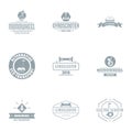 Motor scooter logo set, simple style Royalty Free Stock Photo