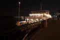 Motor ship docked at the dock on the Dnieper River in Kiev Royalty Free Stock Photo