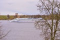 A motor ship on the Volga River Royalty Free Stock Photo