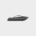 Motor Speed Boat icon in a flat design in black color. Vector illustration eps10