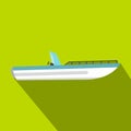 Motor speed boat icon, flat style Royalty Free Stock Photo