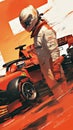 Motor sports competitive team racing F1 poster