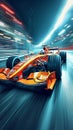 Motor sports excitement Formula 1 racing car at high speed