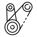 Motor timing belt icon, outline style