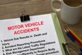 Motor vehicle repording in an accident