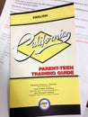 Motor vehicles DMV California America Drivers handbook English parent teen